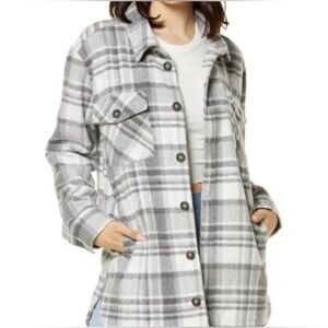 Third & Supply Plaid Fleece Shirt Jacket